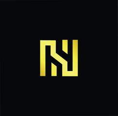 Outstanding professional elegant trendy awesome artistic black and gold color NS SN initial based Alphabet icon logo.