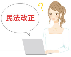 リーガルチェック　バックオフィス　法務　仕事をする女性　白背景　パワーポイント　イラスト