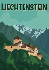 Liechtenstein Vector Illustration Background - obrazy, fototapety, plakaty