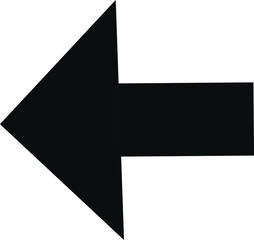Black Arrow to the left isolated on the white background 