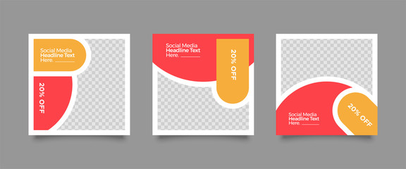 Editable Post Template Social Media Banners for Digital Marketing. Promotion Brand Fashion. Stories. Streaming. Vector Illustration - Vector  Description141/20