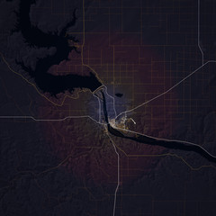 Map Pierre city. South Dakota
