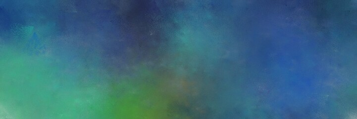 vintage abstract painted background with teal blue, blue chill and dark olive green colors and space for text or image. can be used as header or banner