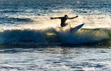 Surfer on a wave