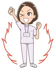 ナース 看護師 白衣 イラスト マンガ アニメ 先輩