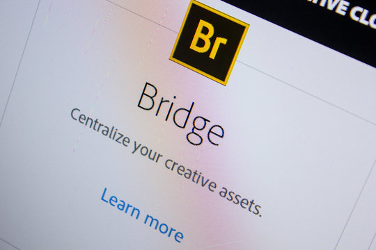 Ryazan, Russia - July 11, 2018: Adobe Bridge, software logo on the official website of Adobe.