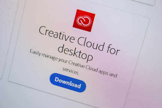 Ryazan, Russia - July 11, 2018: Adobe Creative Cloud For Desktop, Software Logo On The Official Website Of Adobe.