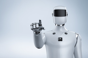 artificial intelligence cyborg or robot finger point