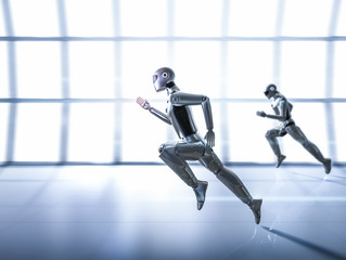 artificial intelligence cyborg or robot run
