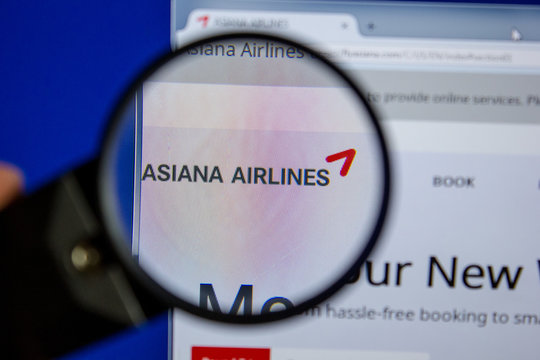 Ryazan, Russia - July 11, 2018: FlyAsiana.com website on the display of PC.