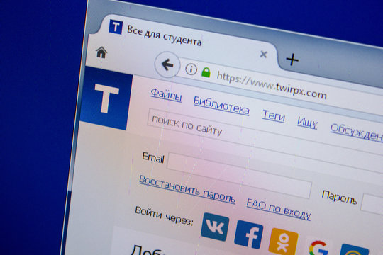 Ryazan, Russia - July 11, 2018: Twirpx.com website on the display of PC.