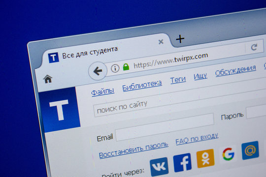 Ryazan, Russia - July 11, 2018: Twirpx.com website on the display of PC.