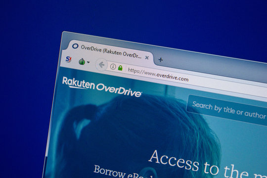 Ryazan, Russia - July 24, 2018: Homepage of Overdrive website on the display of PC. Url - Overdrive.com .
