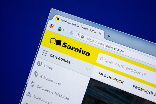 Ryazan, Russia - July 24, 2018: Homepage of Saraiva website on the display of PC. Url - Saraiva.com.br .