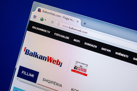 Ryazan, Russia - July 24, 2018: Homepage of BalkanWeb website on the display of PC. Url - BalkanWeb.com .
