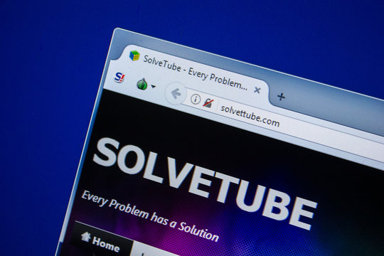 Ryazan, Russia - July 24, 2018: Homepage of SolvetTube website on the display of PC. Url - SolvetTube.com .