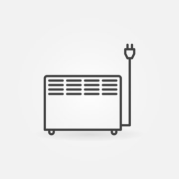 Electric Convector Heater Vector Concept Outline Icon Or Symbol