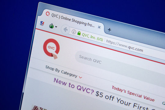 Ryazan, Russia - July 24, 2018: Homepage of QVC website on the display of PC. Url - QVC.com .