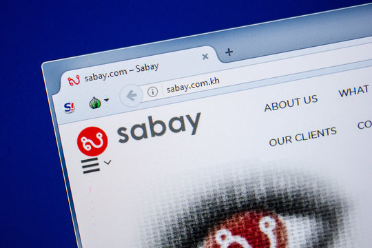 Ryazan, Russia - July 24, 2018: Homepage of Sabay website on the display of PC. Url - Sabay.com.kh .