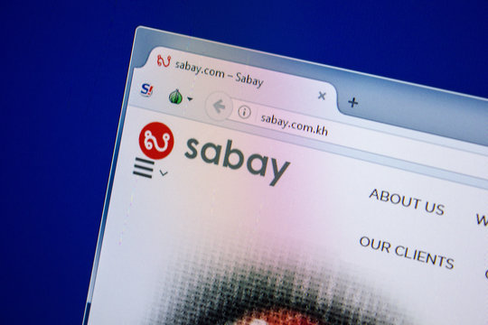 Ryazan, Russia - July 24, 2018: Homepage of Sabay website on the display of PC. Url - Sabay.com.kh .