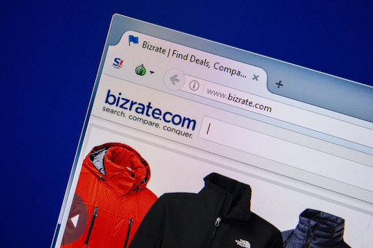 Ryazan, Russia - July 24, 2018: Homepage of Bizrate website on the display of PC. Url - Bizrate.com .