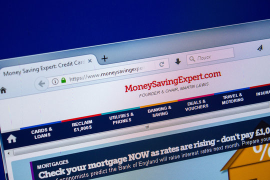 Ryazan, Russia - July 25, 2018: Homepage of MoneySavingExpert website on the display of PC. Url - MoneySavingExpert.com .