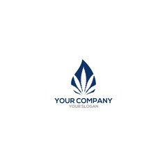 Water Cannabis Logo Design Vector