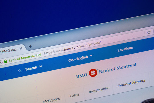 Ryazan, Russia - July 25, 2018: Homepage of BMO website on the display of PC. Url - BMO.com .
