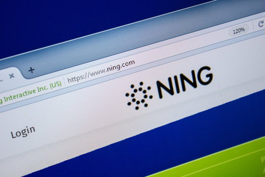 Ryazan, Russia - July 25, 2018: Homepage of Ning website on the display of PC. Url - Ning.com .
