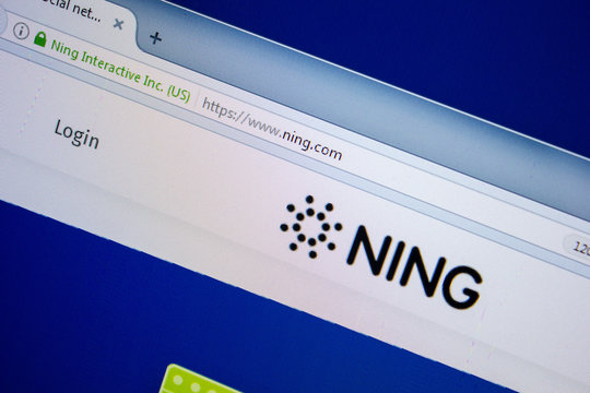 Ryazan, Russia - July 25, 2018: Homepage of Ning website on the display of PC. Url - Ning.com .