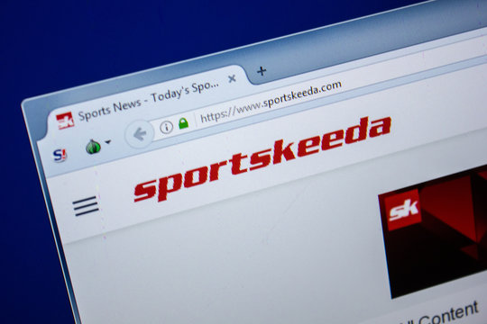 Ryazan, Russia - July 25, 2018: Homepage of SportsKeeda website on the display of PC. Url - SportsKeeda.com .