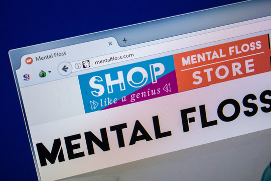 Ryazan, Russia - July 25, 2018: Homepage of MentalFloss website on the display of PC. Url - MentalFloss.com .