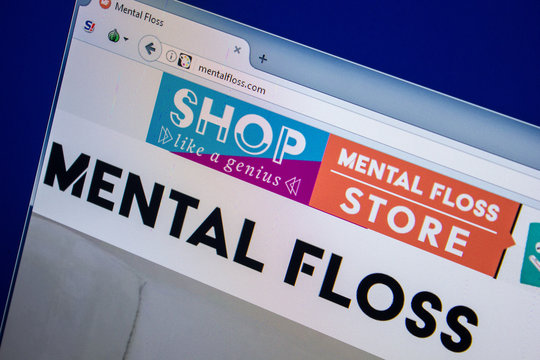 Ryazan, Russia - July 25, 2018: Homepage of MentalFloss website on the display of PC. Url - MentalFloss.com .