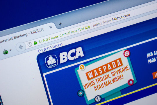 Ryazan, Russia - July 25, 2018: Homepage of KlikBCA website on the display of PC. Url - KlikBCA.com .