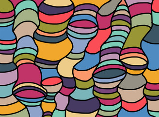 abstract  motifs bright ornament striped multicolour
