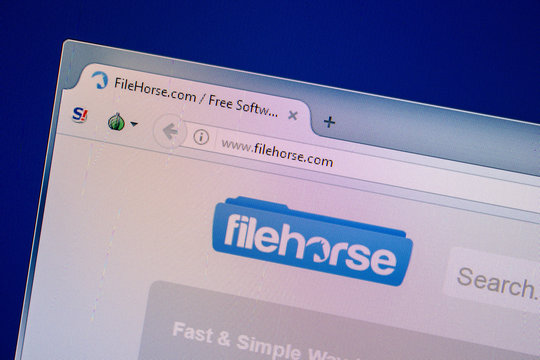 Ryazan, Russia - July 25, 2018: Homepage of FileHorse website on the display of PC. Url - FileHorse.com .