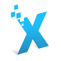 3D Letter X creative cutting edge logo design