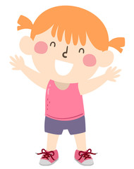 Kid Girl Shoe Lace Tied Happy Illustration