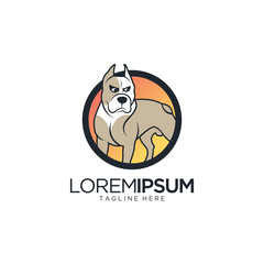 Angry Dog Logo Design Vector Template