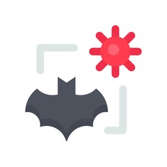 corona virus related dangerous bat vector vector in flat design,