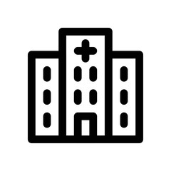 corona virus related hospital with plus sign vector in lineal style,