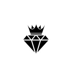 Diamond with crown icon. Logo icon design template abstract luxury symbol