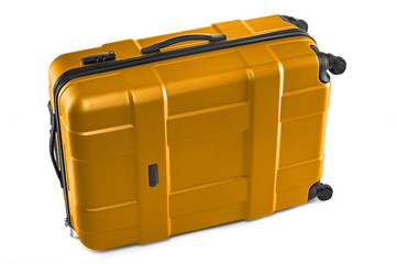 Gray modern plastic trolley case for tourism or business