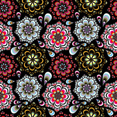 color abstract ethnic seamless pattern in graffiti style with elements of urban modern style
