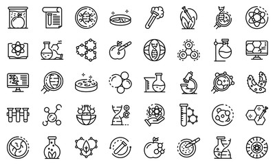 Fototapeta premium Bioengineer icons set. Outline set of Bioengineer vector icons for web design isolated on white background