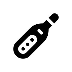 corona virus related thermometer vector in solid design,