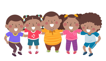 Kids Black Group Plan Illustration