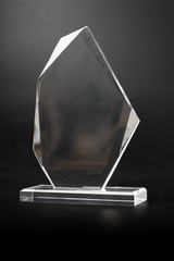 crystal blank award isolated on black