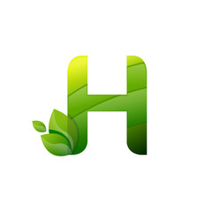 Letter H leaf nature logo icon vector