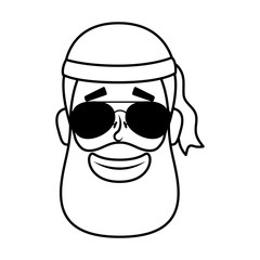 Obraz na płótnie Canvas motorcyclist man with beard and sunglasses head